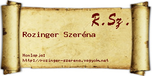 Rozinger Szeréna névjegykártya